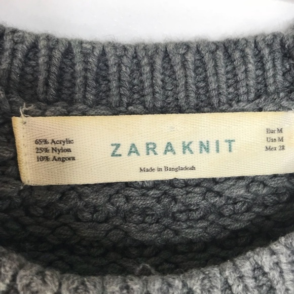Zara Knit Charcoal Cuddly Sweater M - Picture 4 of 4